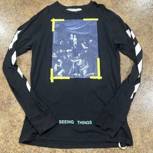 Off-White Caravaggio Seeing Things Long-Sleeve Tee Black Mens Large Virgil Abloh
